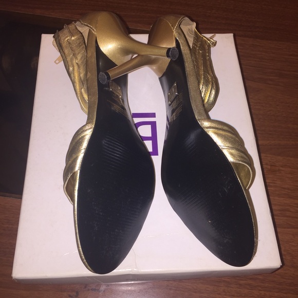 Gold Strappy Heel by Bakers - Picture 2 of 5